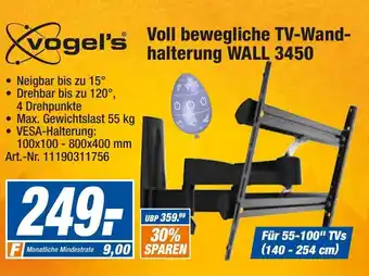 expert Techno Land Vogel's Voll bewegliche TV Wandhalterung Wall 3450 Angebot