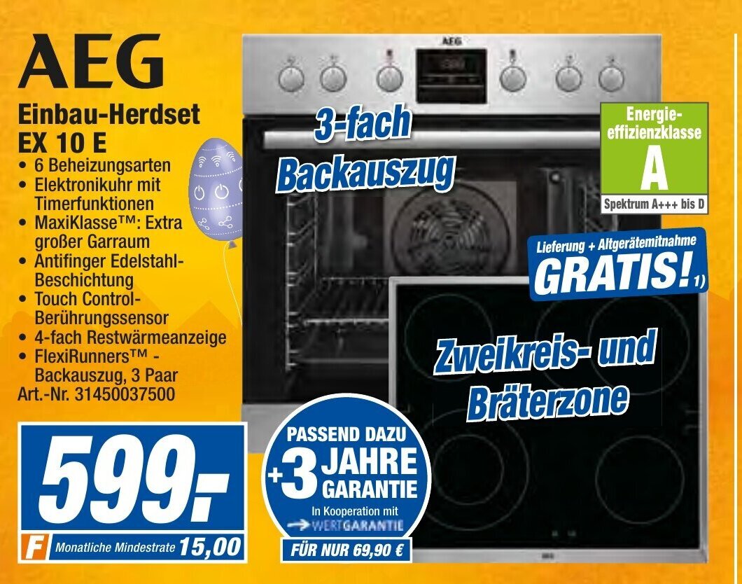 AEG Einbau Herdset EX 10 E Angebot bei expert Techno Land