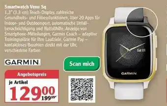 Globus Smartwatch Venu Sq Garmin Angebot