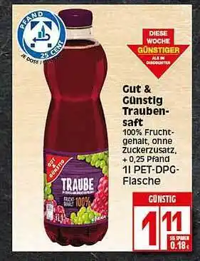 Elli Markt Gut & Günstig Traubensaft Angebot