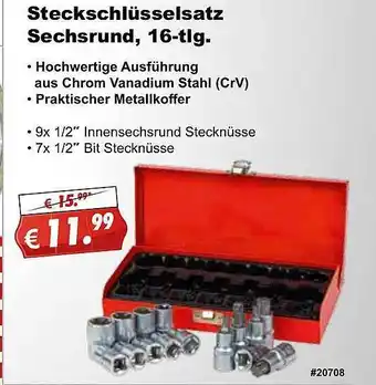 Stabilo Fachmarkt Steckschlüsselsatz Sechsrund, 16-tlg Angebot