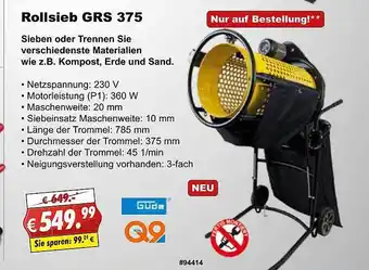 Stabilo Fachmarkt Rollsieb Grs 375 Güde Angebot