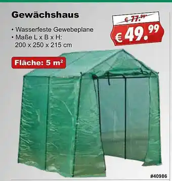 Stabilo Fachmarkt Gewächshaus Angebot