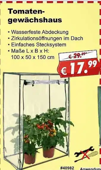 Stabilo Fachmarkt Tomatengewächshaus Angebot