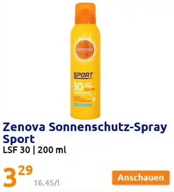 Action Zenova Sonnenschutz Spray Sport LSF 30 | 200 ml Angebot