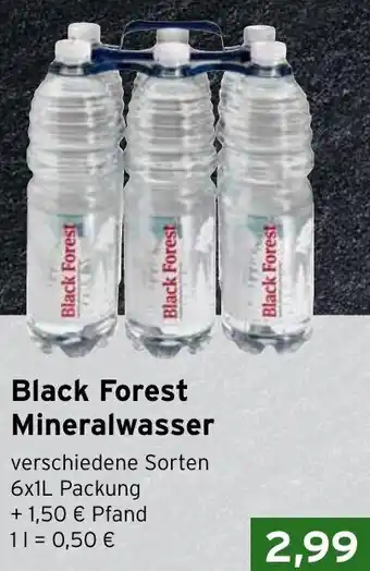 CAP Markt Black Forest Mineralwasser 6x1L Packung Angebot