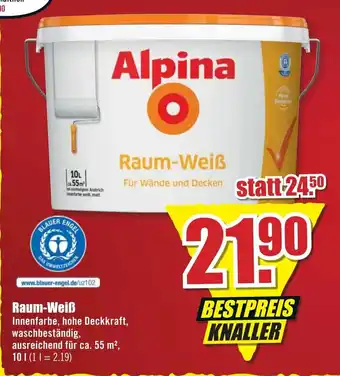 B1 Discount Baumarkt Alpina Raum Weiß 10L Angebot