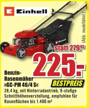 B1 Discount Baumarkt Einhell Benzin Rasenmäher GC-PM 46/4 S Angebot