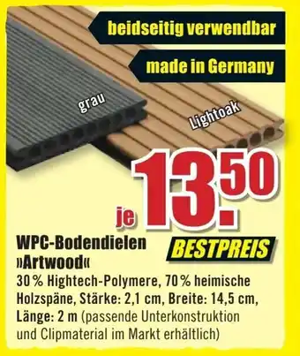 B1 Discount Baumarkt WPC Bodendielen Artwood Angebot