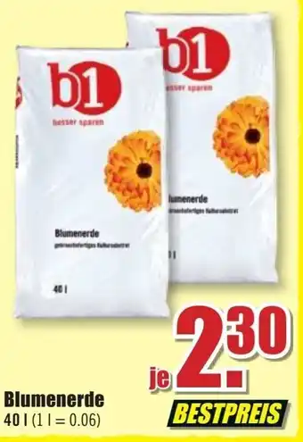 B1 Discount Baumarkt Blumenerde 40L Angebot