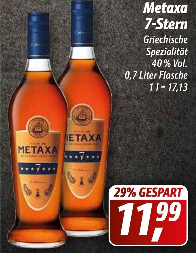 Metaxa 7 Stern 0,7L Flasche Angebot bei Simmel