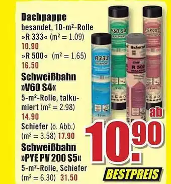 B1 Discount Baumarkt Dachpappe, Schweißbahn Angebot