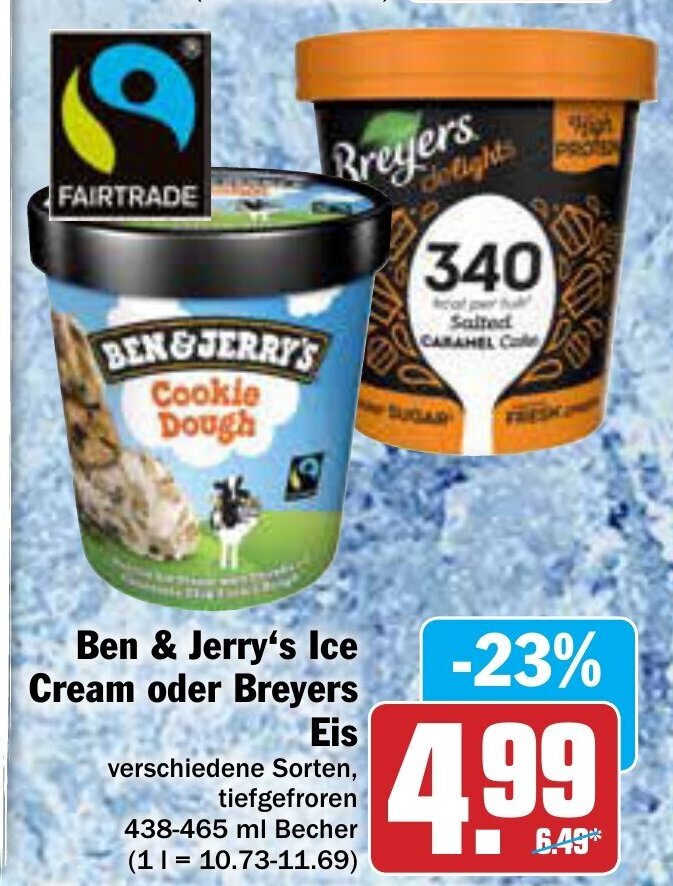 Ben & Jerry's Ice Cream oder Breyers Eis 438/465 ml Angebot bei AEZ