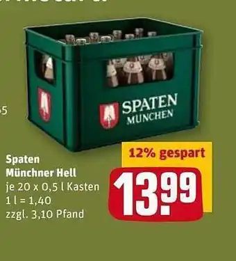 REWE Kaufpark Spaten Münchner Hell Angebot