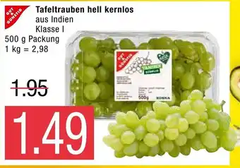 Marktkauf Tafeltrauben hell kernlos 500 g Angebot