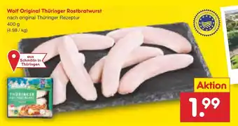 Netto Marken-Discount Wolf Original Thüringer Rostbratwurst 400 g Angebot