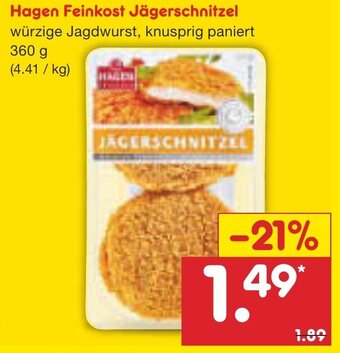 Netto Marken-Discount Hagen Feinkost Jägerschnitzel 360 g Angebot