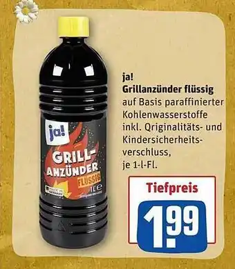 REWE Ja! Grillanzünder Flüssig Angebot