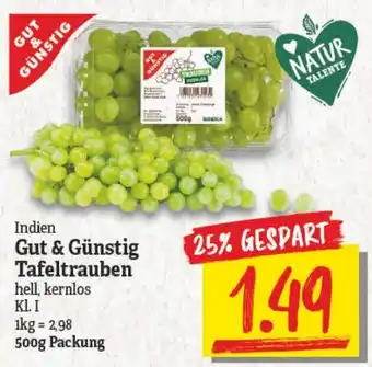 NP Discount Gut & Günstig Tafeltrauben 500g Packung Angebot