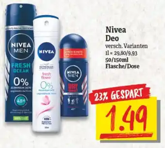 NP Discount Nivea Deo 50/150ml Flasche/Dose Angebot