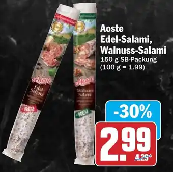 Hit Aoste Edel Salami, Walnuss Salami 150g Angebot