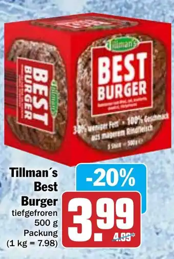 Hit Tillman's Best Burger 500g Packung Angebot