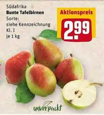 REWE Kaufpark Unverpackt Südafrika Bunte Tafelbirnen Angebot