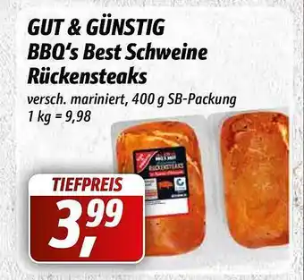 Simmel Gut & Günstig Bbq's Best Schweine Rückensteaks Angebot