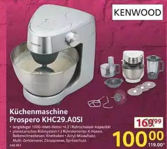 Selgros Kenwood Küchenmaschine Prospero Khc29.aosi Angebot