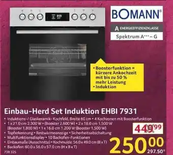 Selgros Bomann Einbau-herd Set Induktion Ehbi 7931 Angebot