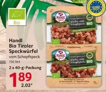 Selgros Handl Bio Tiroler Speckwürfel Angebot