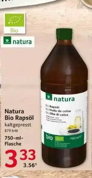 Selgros Natura Bio Rapsöl Angebot