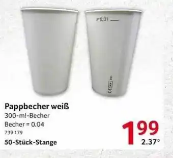 Selgros Pappbecher Weiß Angebot