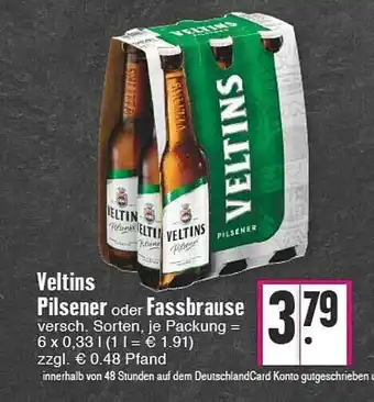 Edeka Veltins Pilsener Oder Fassbrause Angebot