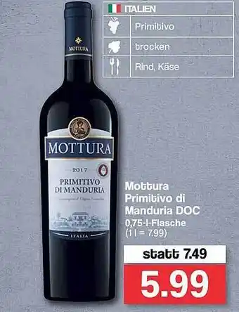 Famila Nord West Mottura Primitivo Di Manduria Doc Angebot