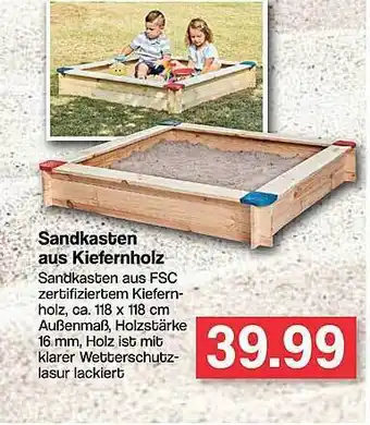 Famila Nord West Sandkasten Aus Kiefernholz Angebot