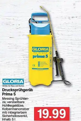 Famila Nord West Gloria Drucksprühgerät Prima 5 Angebot