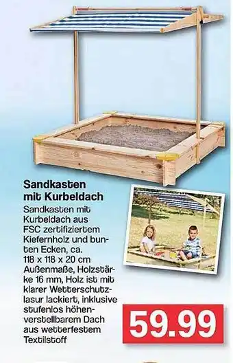 Famila Nord West Sandkasten Mit Kurbeldach Angebot