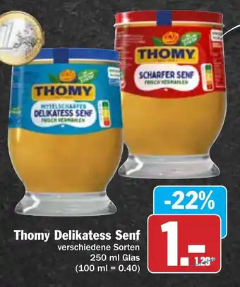 Hit Thomy Delikatess Senf 250ml Glas Angebot