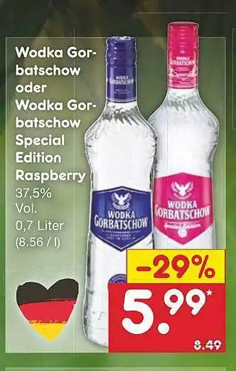 Netto Marken-Discount Wodka Gorbatschow Oder Wodka Gorbatschow Special Edition Raspberry Angebot