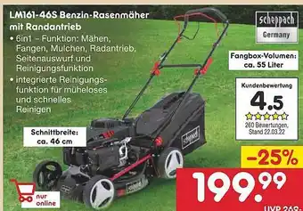 Netto Marken-Discount Scheppach Lm161-46s Benzin-rasenmäher Mit Randantrieb Angebot