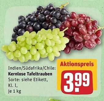 REWE Kernlose Tafeltrauben Angebot