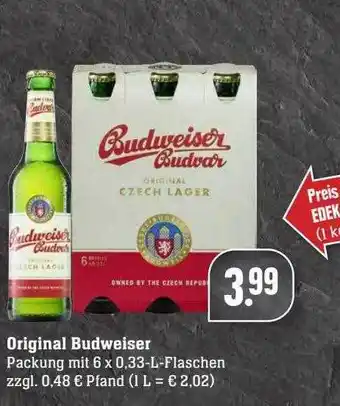 Scheck-in-Center Original Budweiser Angebot