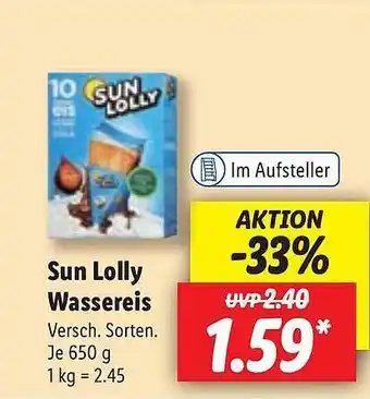 Lidl Sun Lolly Wassereis Angebot