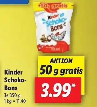 Lidl Kinder Schokobons Angebot