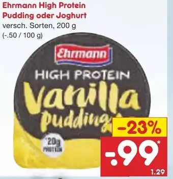 Netto Marken-Discount Ehrmann High Protein Pudding oder Joghurt 200 g Angebot