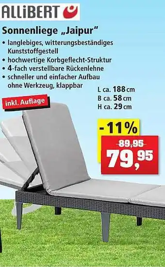 Thomas Philipps Allibert Sonnenliege „jaipur” Angebot