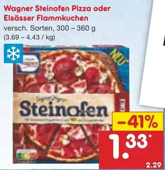 Netto Marken-Discount Wagner Steinofen Pizza oder Elsässer Flammkuchen  300-360 g Angebot