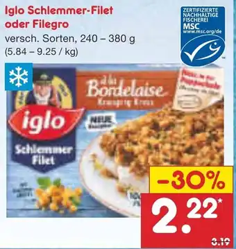 Netto Marken-Discount Iglo Schlemmer Filet oder Filegro 240-380 g Angebot