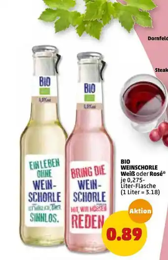 PENNY Bio Weinschorle Weiß Oder Rosé Angebot